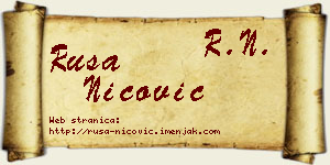 Rusa Nicović vizit kartica